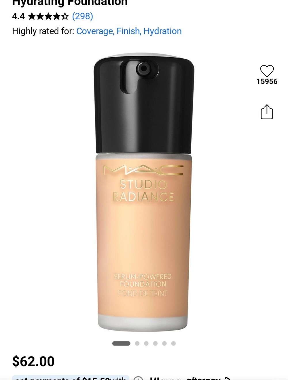 MAC STUDIO RADIANCE SERUM POWERED FOUNDATION NC11 - Picture 5 of 6
